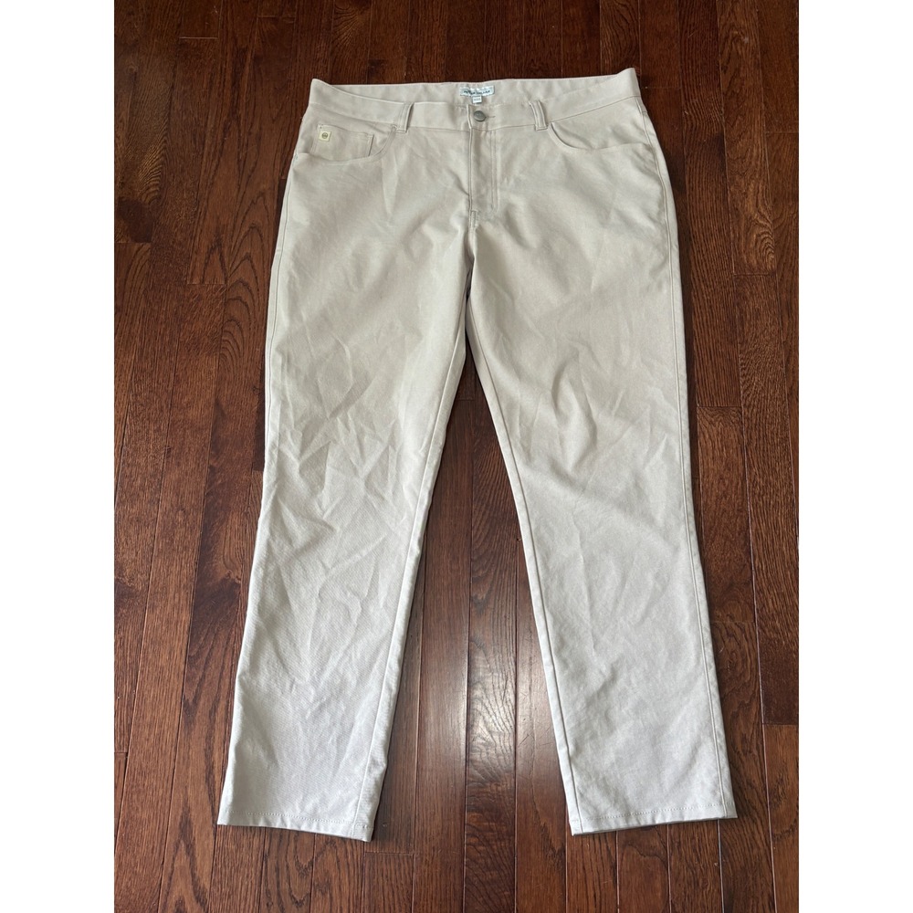 Peter Millar Crown Sport Performance Pants Mens 36x29 Khaki Tan EB66 ME0EB66FB